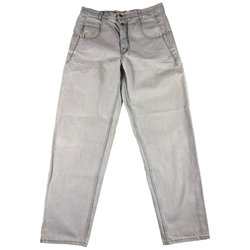 Guess Jeans Denim Pants Men 34 Light Blue Vintage Relaxed Straight Button Fly